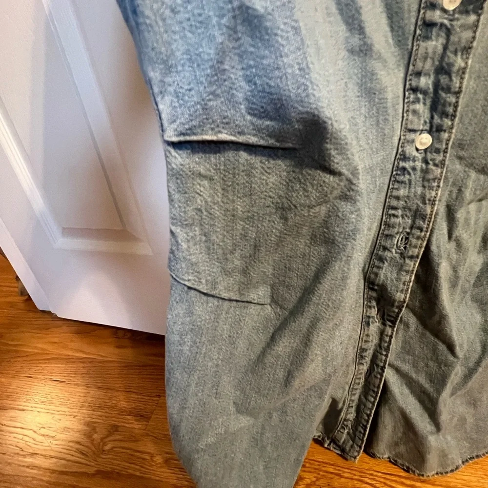 Zara Light Blue Denim Shirt Dress - Picture 2 of 2